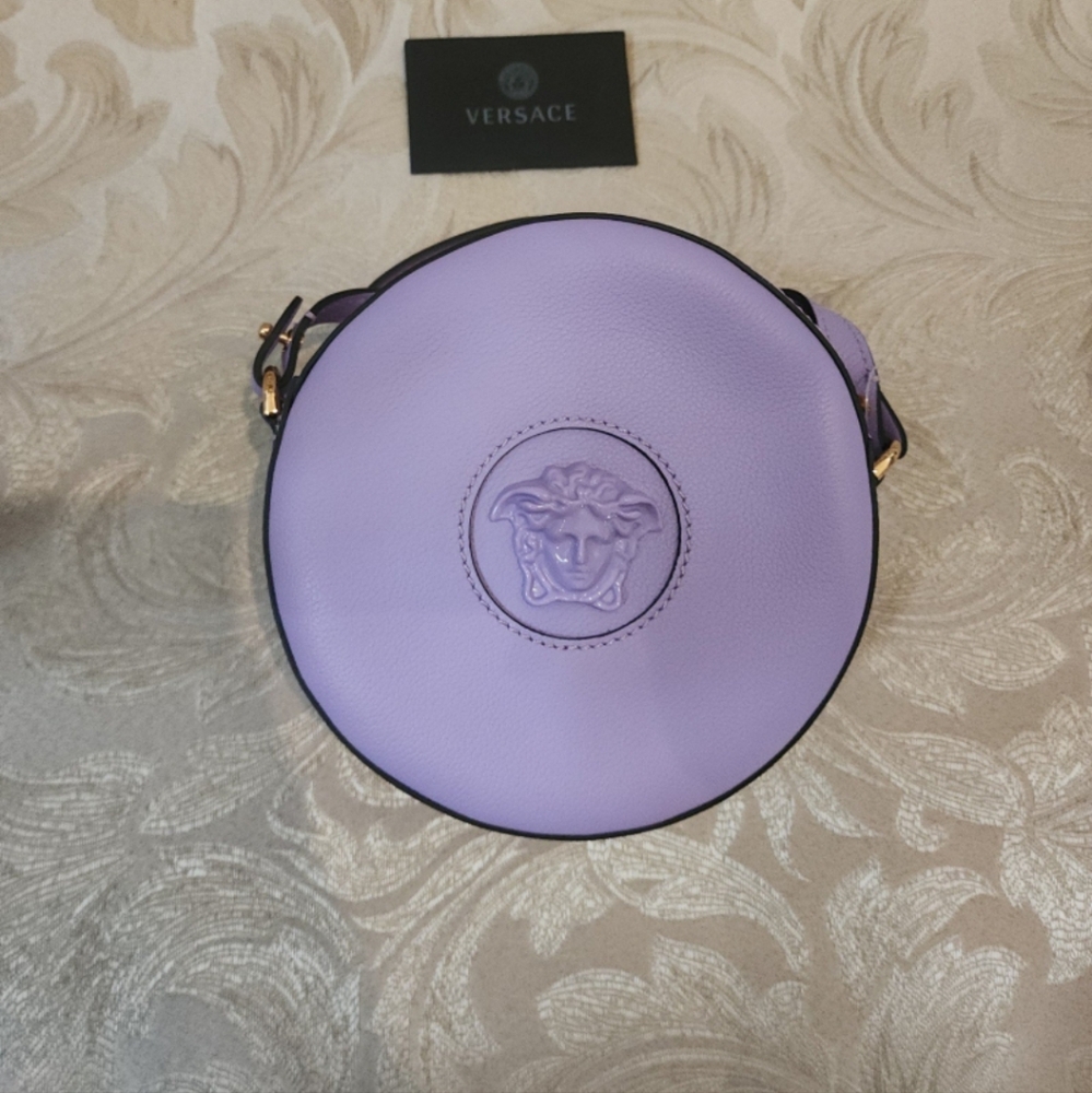 Versace Purple Medusa Round Shoulder Bag - Picture 7 of 10
